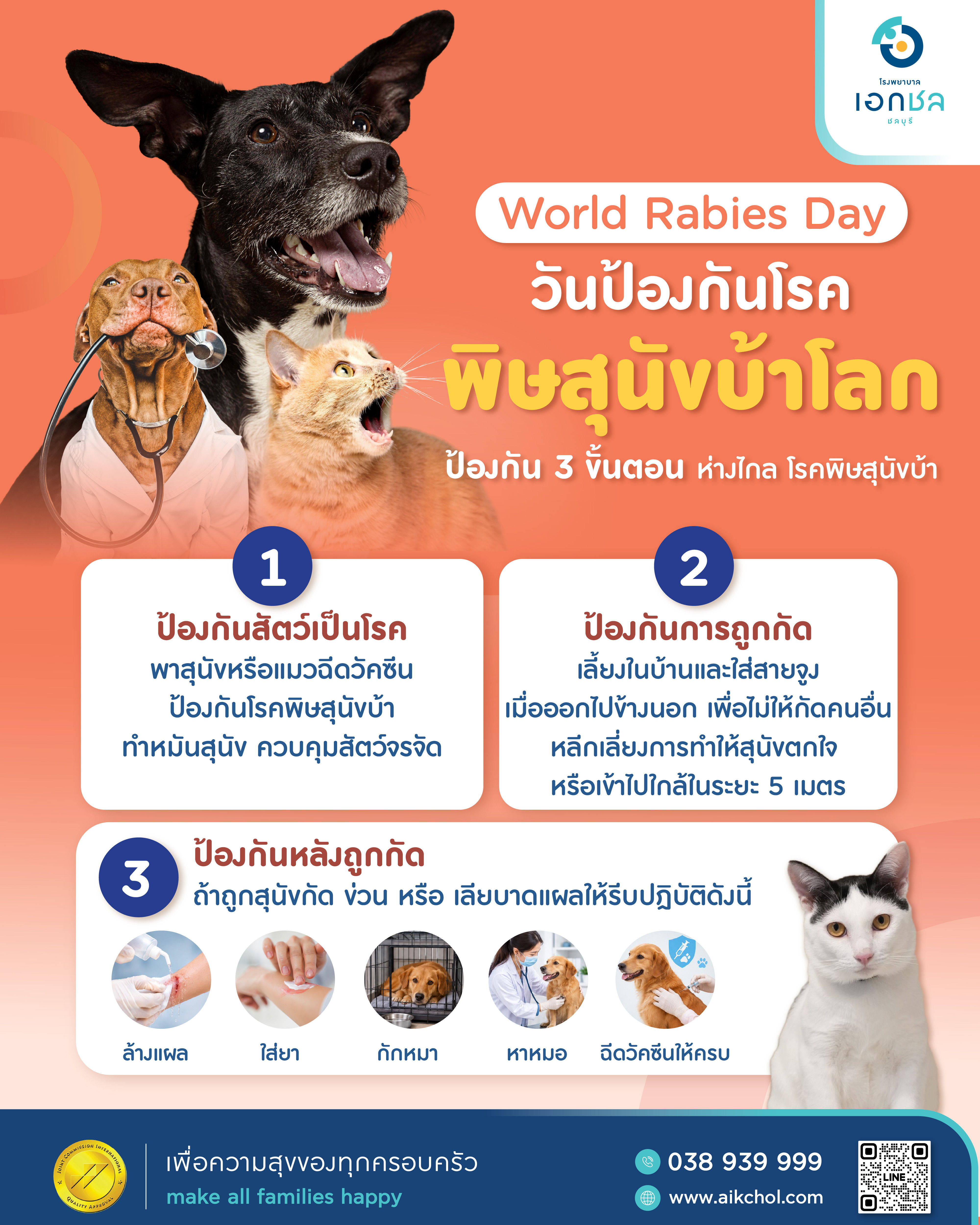 "วันป้องกันโรคพิษสุนัขบ้าโลก" (World Rabies Day) รู้ทัน ป้องกันได้...